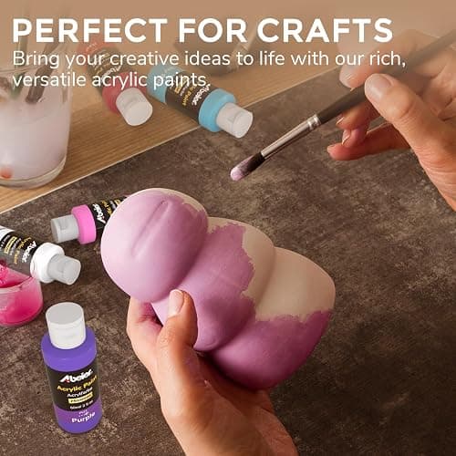 ABEIER Acrylic Paint Set, 56 Colors (2oz/60ml), Matte Finish, Waterproof, Rich Pigments, Non-Toxic Paints for Painting on Canvas Crafts Wood Ceramic, Fabric Ideal for Beginners and Students thumbnail 7