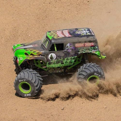 Losi 1/18 Mini LMT Grave Digger 2S 4X4 RTR Brushed Monster Truck Battery & Charger Included Green LOS01026T1 thumbnail 6