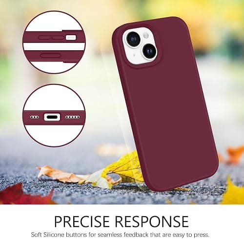GUAGUA Case for iPhone 14 6.1-inch Liquid Silicone Soft Gel Rubber Slim Thin Microfiber Lining Cushion Texture Cover Shockproof Protective Cases for iPhone 14 2022 Burgundy thumbnail 4