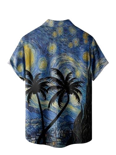WRITKC Hawaiian Shirts for Men Loose Short Sleeve Mens Beach Shirts Resort Casual Shirts thumbnail 3