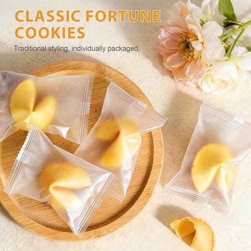 Soeos Fortune Cookies, Approx 48 Count, Vanilla Flavor, Fortune Cookies Individually Wrapped Bulk, Individually Packed Crisp Cookies with Fun, Traditional Chinese New Year Fortune Cookie thumbnail 4