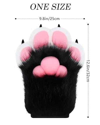 BNLIDES Cosplay Fursuit Paw Gloves Furry Claw Gloves Built-in Whistle Decompression Toys Costume Party Accessories for Adult thumbnail 6
