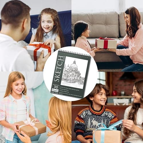 OSIMIG 10 Pack 5.5" x 8.5" Sketch Books, 300 Sheet Drawing Paper, Mini Sketchbook for Kids, Drawing Pad, Top Spiral Bound Sketch Pad for Beginger, Adult Art Supplies thumbnail 8