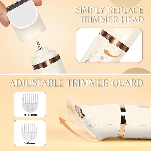 Ufree Bikini Trimmer Electric Razors for Women, Rechargeable Pubic Hair Trimmer Electric Shaver for Legs Body Hair, Bikini Shaver IPX7 Waterproof, White thumbnail 6