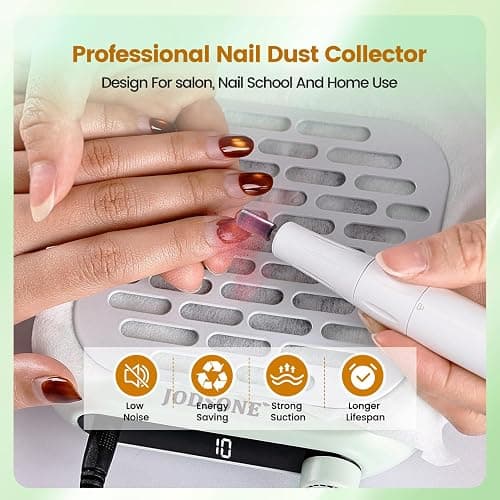 JODSONE Mini Nail Dust Collector PocketSized 6000RPM Powerful Suction Portable Nail Salon with 30 Filters Green thumbnail 7