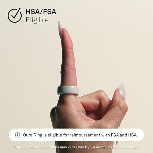 Oura Ring 4 - Ceramic Cloud - Size 4 - Smart Ring, Sleep, Activity, Women’s Health, AI Advisor, Up to 8 Days of Battery Life, Size Before You Buy, Android & iOS Compatible thumbnail 8