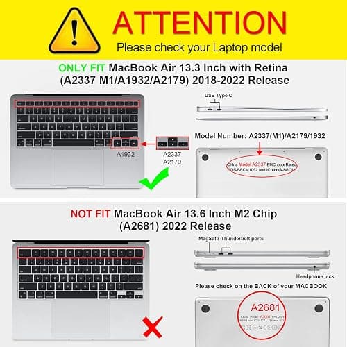 Fintie Case for MacBook Air 13 Inch A2337 (M1) / A2179 / A1932 (2021 2020 2019 2018 Release) - Snap On Hard Shell Case Cover for New MacBook Air 13 Retina Display with Touch ID, Crystal Clear thumbnail 2