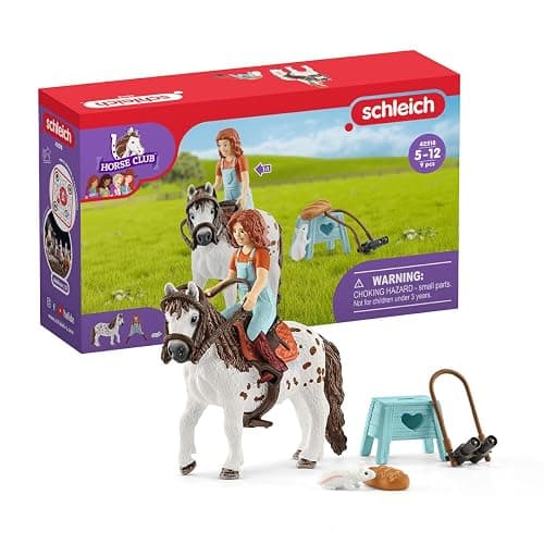 Schleich Horse Club, 9-Piece Playset, Horse Toys for Girls and Boys 5-12 Years Old Mia and Spotty - Image 1