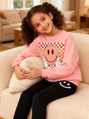 Lianpyxa Tween Girl Clothes Cartoon Sweatshirt Elastic Waist Sweatpants 2PCs Girls' Fall Clothing Sets thumbnail 6