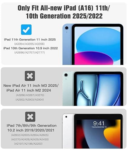 TiMOVO Case for iPad (A16) 11th Generation 11 Inch 2025/iPad 10th Generation 10.9 Inch 2022, Slim Stand Cover with Hard Translucent Back, Support Touch ID, Auto Wake/Sleep, Abyss Blue thumbnail 2