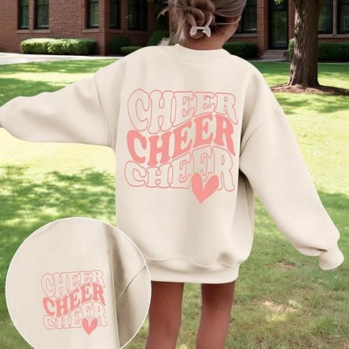 Zoemghc Cheer Sweatshirts for Girls Cheerleader Graphic Sweatshirt Teen Girl Preppy Funny Letter Print Shirt Pullover Tops thumbnail 4