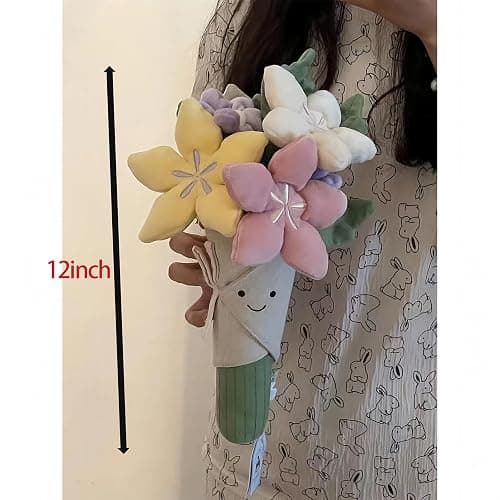 Courtco Cute Flower Plush Doll Stuffed Plant Plushie ，Decor Home Andbedroom Sweet Gifts for ，Cute Kawaii Gift for Valentines Day, Birthdays, Graduation, Wife, Girlfriend ，Mom for Boys and Girls thumbnail 3