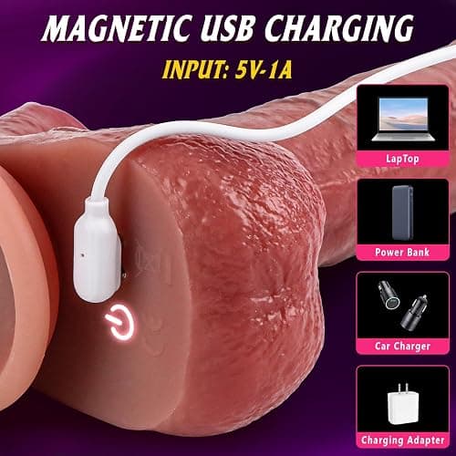 Realistic Thrusting Dildo Licking Vibrator, Sex Toys Silicone Dildos Vibrators with 9 Vibrating 9 Thrusting & Heating Licking Modes for Anal G-spot Stimulation, Remote Control Adult Toys for Women Men thumbnail 5
