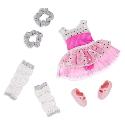 Glitter Girls – 14-Inch Doll Clothes – Twirls of Joy Ballerina Outfit Hearts & Stars – Ballet Dress, Hair Elastics, Shoes – 3+ Years - Image 1