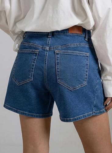 Sidefeel Women's Jean Shorts High Waisted Stretchy Casual Side Seam Denim Shorts thumbnail 2