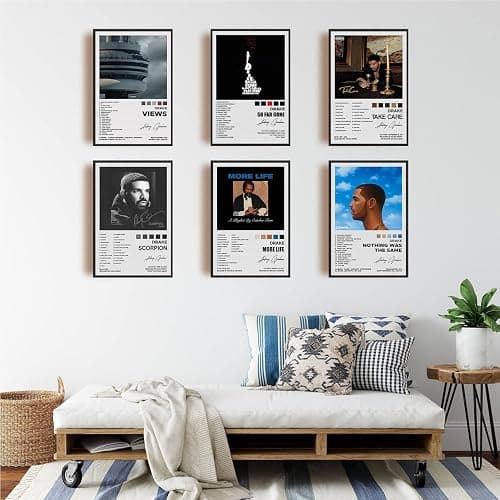 Drake Signed Limited Posters Music Album Cover Posters Room Aesthetic Canvas Wall Art Prints Set of 6 for Girl and Boy Teens Dorm Room Decor 8x12 inch Unframed thumbnail 6