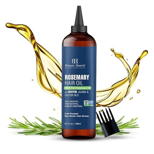Botanic Hearth 100% Pure Rosemary Oil For Hair Growth (6.7 fl oz) Infused With Biotin, Jojoba & castor Oil | Nourishing & Volumizing | Non GMO Verified - Rosemary - 6.7 Ounce thumbnail 8