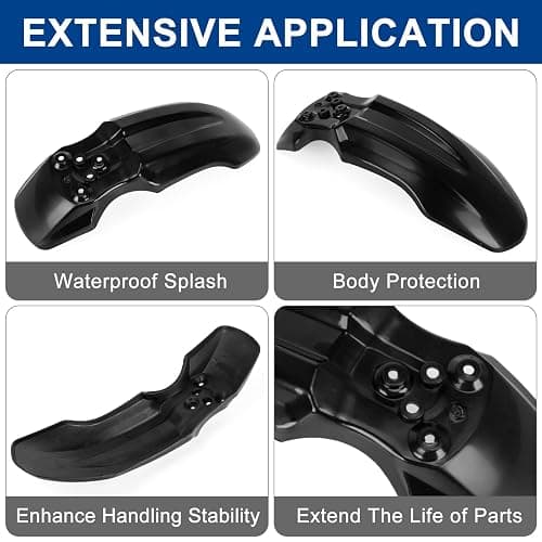 Motorcycle Front Wheel Mudguard, PSLER Dirt Bike Plastics Mud Guard, Crf50 Body Mudguard Kit for CRF50 Style 125CC Pit PRO Trail Dirt Bike, Black thumbnail 3