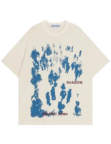 Aelfric Eden Oversized Graphic Tees Unisex Graffiti Print Shirts Inkjet Tee Top - Image 1