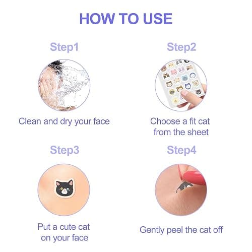 CELECARE,Pimple Patches,Acne Patches,Pimple Patches for Face, Cute Stickers,Salicylic Acid & Tea Tree, 120 Hydrocolloid Dots in 20 Colors for Face,Cute Cat Pimple Stickers thumbnail 6