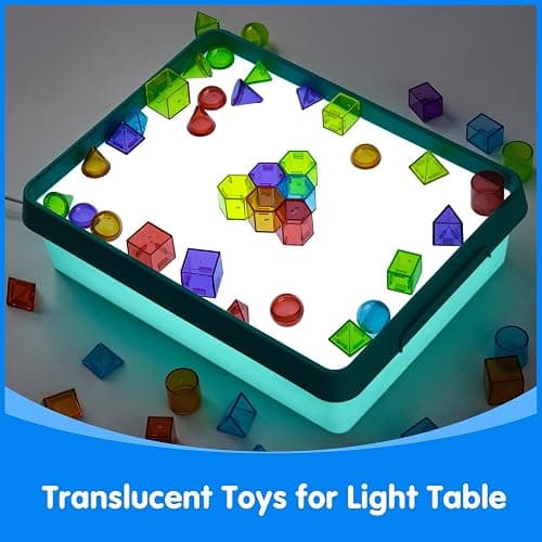 Odoorgames Young Explorers Light Table – Light Up Table for Toddlers, Light Box for Home & Classroom Learning Activities - Cyan thumbnail 3