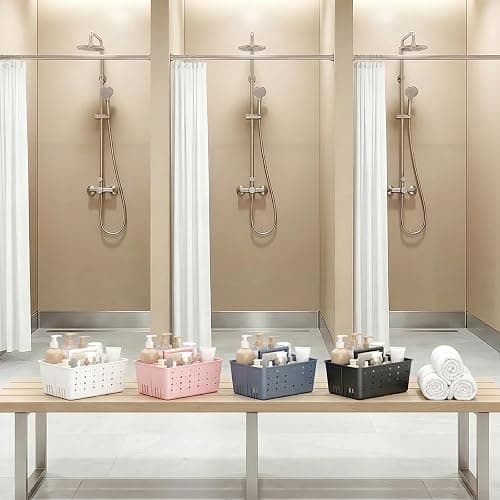 Lifewit Shower Caddy Portable, Caddy Organizer with Handle and Adjustable Dividers, Plastic Shower Basket for Dorm Room Essentials, College, Bathroom, White, 1 Pack thumbnail 8