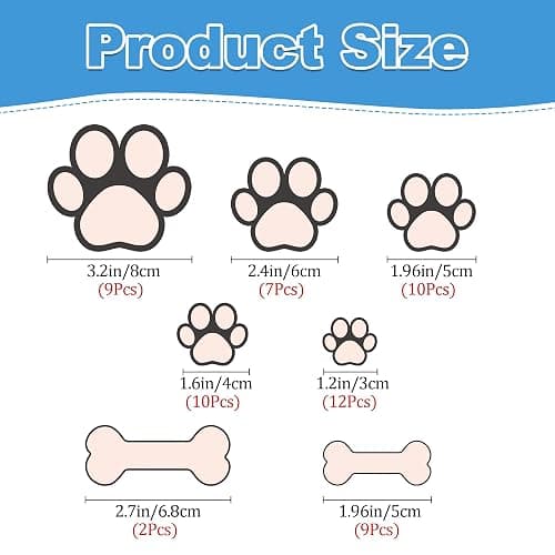 Glow in The Dark Dog Paw Print Wall Decals - Removable Vinyl Bone Stickers for Pup Room Decor - Animal Footprint Decals for Kids Boys Girls Bedroom Nursery - Blue thumbnail 3