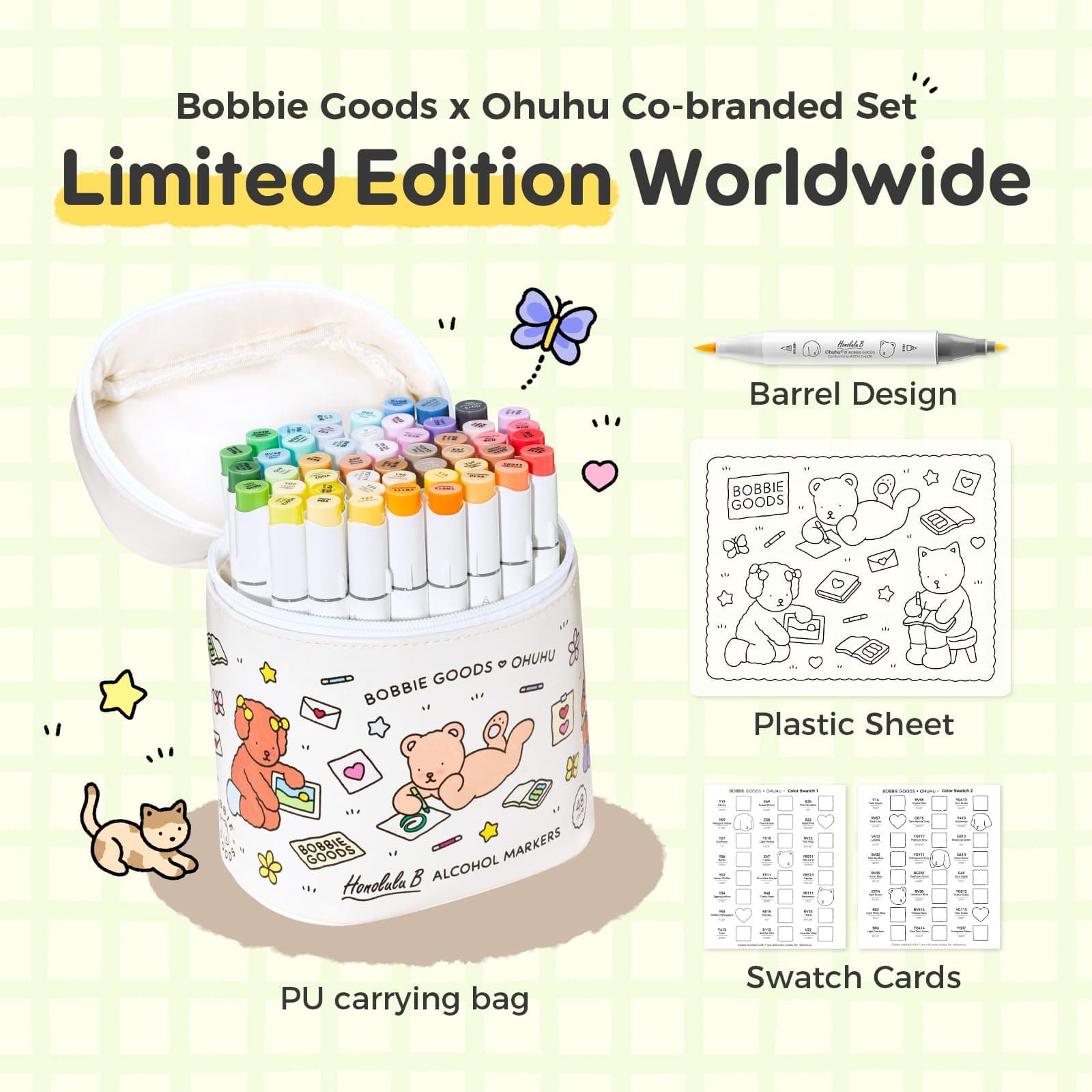 Ohuhu×Bobbie Goods Alcohol Markers: Brush & Chisel 48 Colors Alcohol Marker Set for Artists Beginners Dual Tips for Adult Coloring Books Drawing Sketching Illustration thumbnail 2
