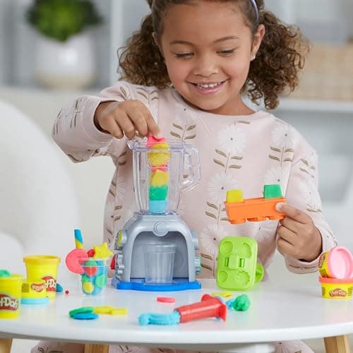 Play Doh Swirlin' Smoothies Toy Blender Playset, Play Kitchen Appliances, Kids Arts and Crafts Toys for 3 Year Old Girls and Boys and Up thumbnail 11