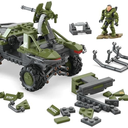 MEGA Halo The Series Vehicle Building Toys Set, FLEETCOM Warthog ATV with 469 Pieces, 5 Micro Action Figures, Poseable Articulation, Kids and Fans (Amazon Exclusive) thumbnail 6