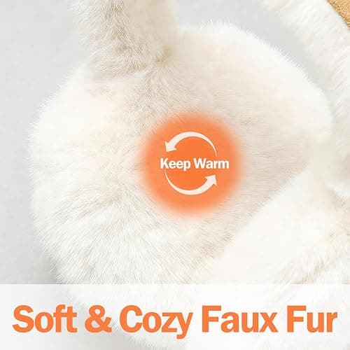 Kedofe Ear Muffs for Winter Women Foldable Fuzzy Cold Outdoor Earmuffs Soft Faux Furry Ear Warmers Covers thumbnail 2