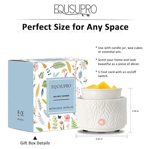 EQUSUPRO Wax Melt Warmer for Scented Wax Melts 3-in-1 Electric Ceramic Candle Wax Warmer Burner Fragrance Wax Melter for Home Office Bedroom Gift & Decor (Leaf) thumbnail 2