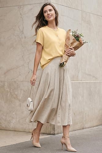 Arach&Cloz Women's Wool Blend Oversized Lightweight Cardigan Short Sleeve Summer Casual Sweaters Tops thumbnail 4