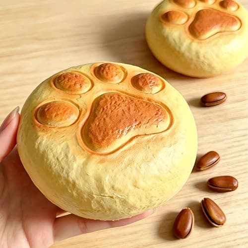Squishy Toys, Cute Squeeze Bread Toast Cat Paw Sqweezy Slow Rising, Soft Squishies Party Favors for Anxiety Stress Relief, Original Sensory Fidget Novelty Relax Toy and Gift for Adults-Paw thumbnail 3