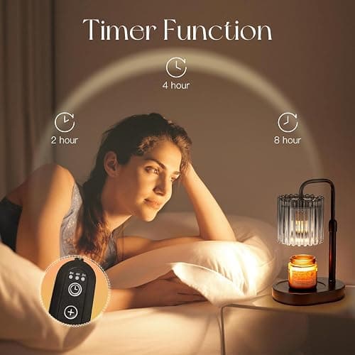 Candeldo Candle Warmer Lamp with Timer: Black Candle Warming Lamp Height Adjustable Wax Melt Warmer Dimmable Modern Farmhouse New Home Bedroom Decor Mothers Day Housewarming Gift for Women thumbnail 5