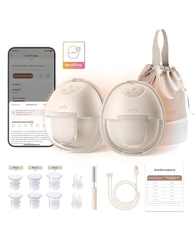 eufy Tragbare Milchpumpe mit Wärmefunktion S1, Branchenführende HeatFlow-Technologie, App-gesteuertes OptiRhythm, Klinische Saugkraft, Auslaufsicher, Freihändig, Schlank & Leise, Diskret im BH thumbnail 7