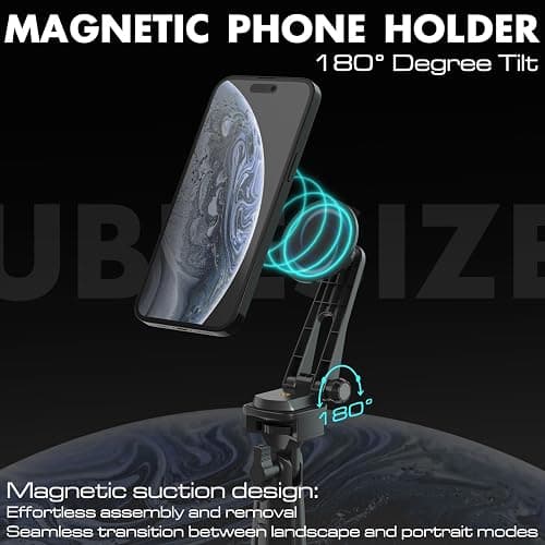 UBeesize Upgraded 12'' Ring Light with 62'' Tripod Stand and Magnetic Phone Holder,LED Selfie RingLight for iPhone with Wireless Remote,Circle Light for Tiktok/YouTube/Photography/Makeup/Live Stream thumbnail 2
