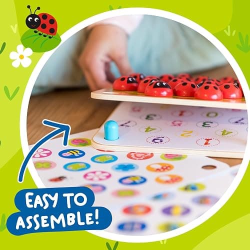 Nene Toys Ladybug’s Garden Memory Game – Wooden Matching Games for Toddlers 3-5 – Travel Toy for Boys Girls, Road Trip Essentials for Toddler, Airplane, Car - Ideal Christmas, Birthday Gifts thumbnail 8