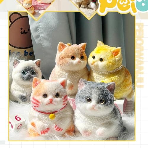 6Pcs Kawaii Taba Squishy Cat, Cat Taba Squishy Pinch Kitty Squishy Kit, Funny Taba Cat Squishy Cute Soft Cat Squishy for Stress Relief thumbnail 2