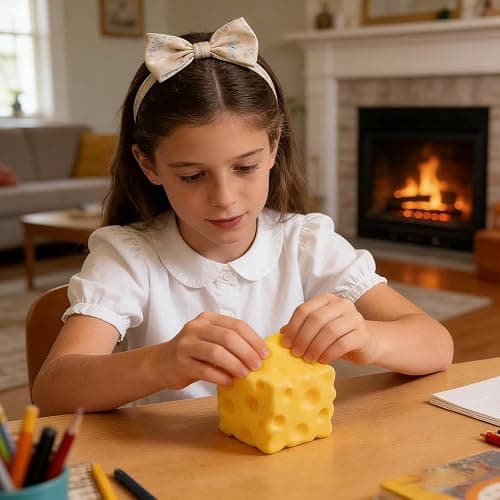 Butter Squishy, Cheese Squishy, Big Cheese Squishy Stress Ball Realistic Design, Slow-Rebound Shapeable Squeeze Ball Sensory Fidget Toy Relieves Stress for Kids and Adults (2pcs-B) thumbnail 6