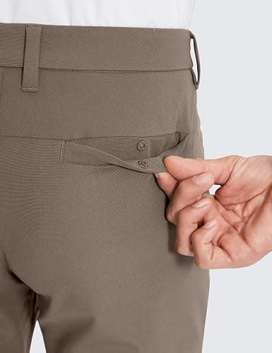 CRZ YOGA Men's All Day Comfy Golf Pants - 28"/30"/32"/34"/36" Quick Dry Lightweight Work Casual Trousers with Pockets thumbnail 4