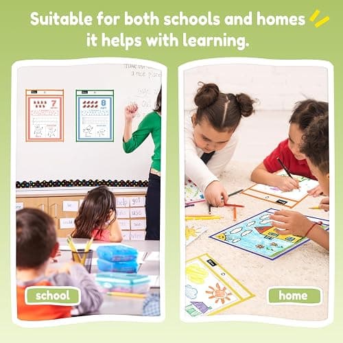 GNL Dry Erase Pocket Sleeves 30 Packs, Reusable Clear Plastic Ticket Holders with Rings, Durable & Easy-to-Erase Sheet Protectors, Assorted Colors 10x14 Inch for Classroom & School Teacher Supplies thumbnail 7