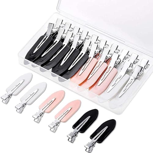Gingbiss 20 Pcs No Bend Hair Clips, No Crease Hair Clips Curl Pin Clips with Storage Box for Hairstyle Bangs Waves Makeup Application - Image 1