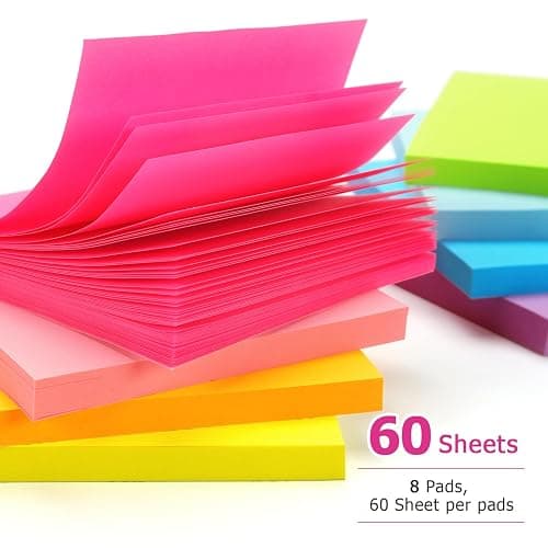 Early Buy Sticky Notes 3 in x 3 in, 8 Bright Color 8 Pads, 60 Sheets/Pad thumbnail 5