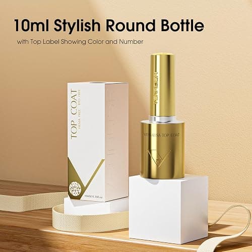 VENALISA No Wipe Gel Top Coat- High Gloss Shiny Long Lasting Top Coat Clear Gel Nail Polish, Soak Off Nail Art Home and Professional Manicure thumbnail 2