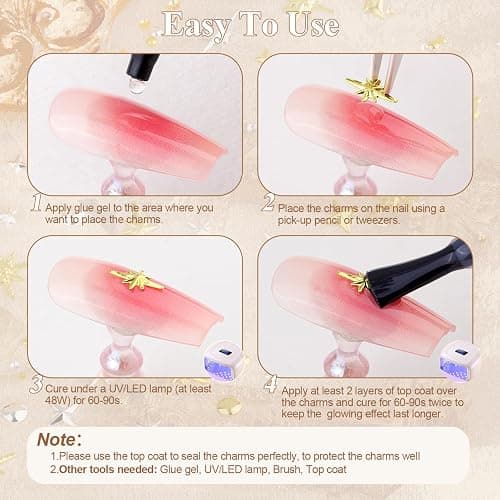 1320Pcs 3D Star Nail Charms, Gold Multi-Shapes Metallic Nail Art Gems and Small Round Caviar Beads, Bedazzling Craft Jewels Nail Rhinestones Accessories Manicure Decor with Tweezers and Pick-up Pencil thumbnail 4