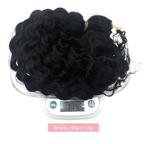 Ai Yuchen 1b Black Deep Curly Braiding Hair for Boho Braids Ocean Deep Wave Crochet Boho Hair for Braiding 24 inch 2 Packs Bohemian Boho Curls Water Wave Wet and Wavy Braids Extensions thumbnail 6