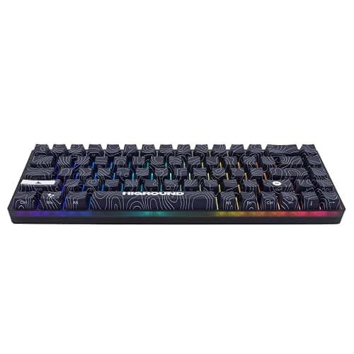 Higround Trailhead 65% Mechanical USB Wired Gaming Keyboard, TTC Linear Custom Switches, Programable RGB, Hot-Swappable, Deep Thock Creamy Sounding PC Keyboard, Pre-lubed (BLACKICE) - BLACKICE - Image 1