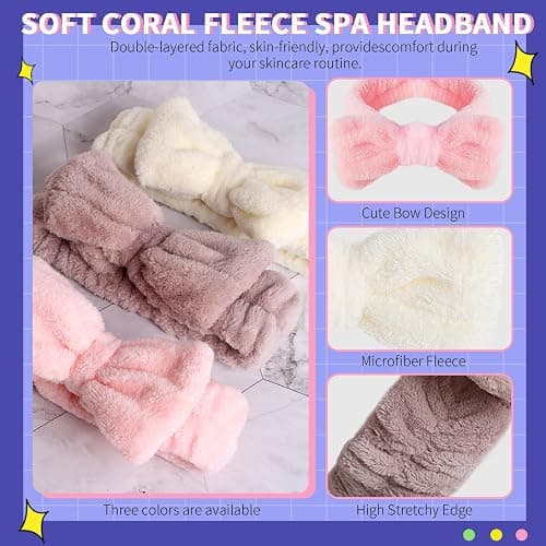 WSYUB Spa Headbands, Makeup Headbands,Bow Headband for Washing Face skincare headbands for women, Hair Bands thumbnail 3