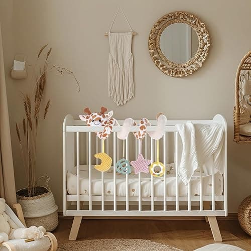 Apricot Lamb Baby Spiral Car Seat & Stroller Activity Toy, Features Plush Giraffe Character Hanging Rattles Toys, Gentle Rattle Sound & Soft Teether for Baby, 8-26 Inches thumbnail 2